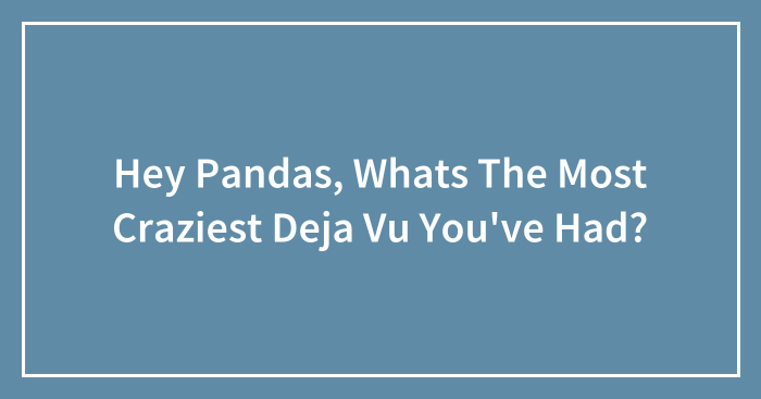 Hey Pandas, Whats The Most Craziest Deja Vu You’ve Had?