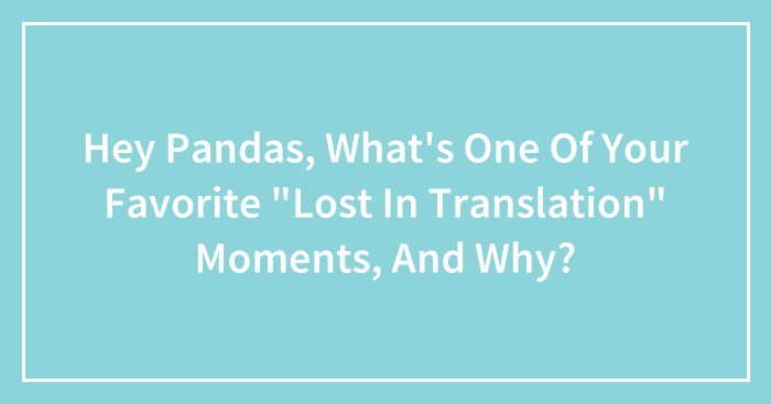 Hey Pandas, What’s One Of Your Favorite “Lost In Translation” Moments, And Why? (Closed)
