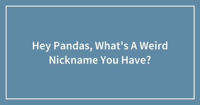 Hey Pandas, What’s A Weird Nickname You Have?