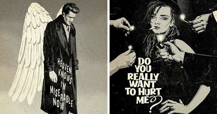 I Created An Art Series In Which Post-Punk, Goth And New Wave Bands Appear In Black And White Cult Film Classics (11 Pics)