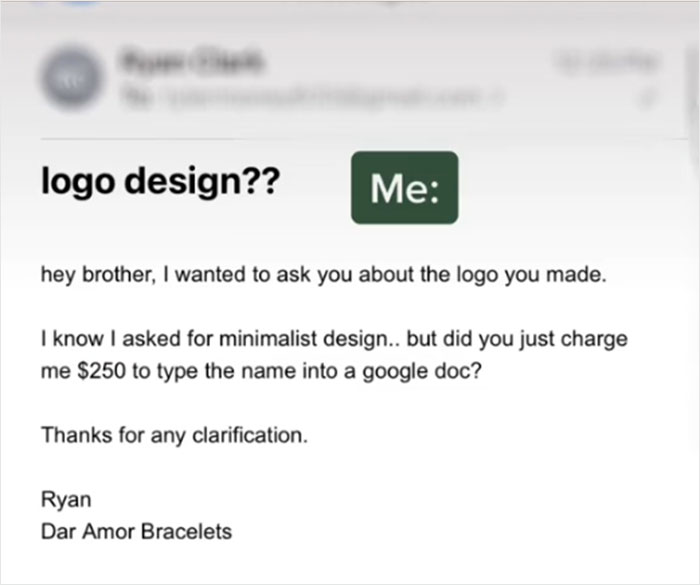 Guy Shows Pathetic Logo He Received After Paying This Designer $250, Internet Responds By Creating Him A New One For Free Guy Shows Pathetic Logo He Received After Paying This Designer $250, Internet Responds By Creating Him A New One For Free