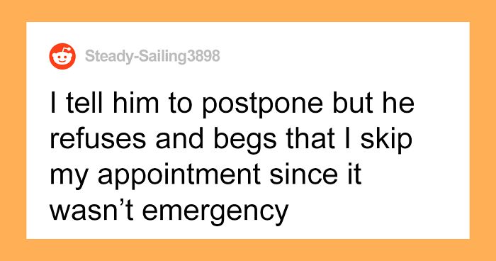 Entitled Husband Cancels Wife’s Urgent Doctor’s Appointment Because “He Needs Her So She Could Host Dinner For His Friends”