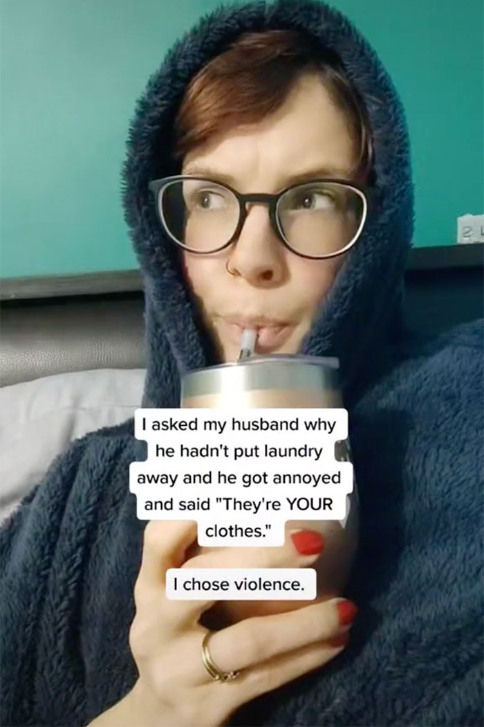 Husband Tells Wife “They’re Your Clothes” When She Asks Him To Do Laundry, She Chooses Violence
