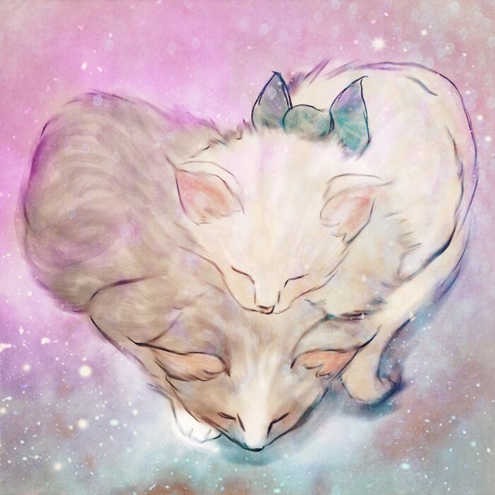 Galaxy 🐈‍⬛ One Of My First Watercolor