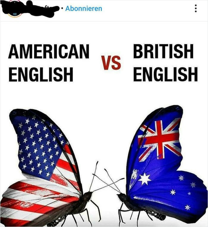 American English vs. British English *uses Australian Flag*