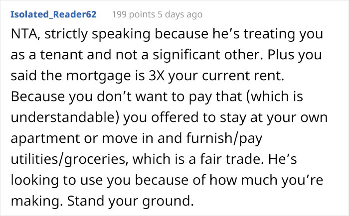 Guy Is Shocked At How Much His Girlfriend Earns, Wants Her To Pay Half Of His Mortgage After Moving In Guy Is Shocked At How Much His Girlfriend Earns, Wants Her To Pay Half Of His Mortgage After Moving In