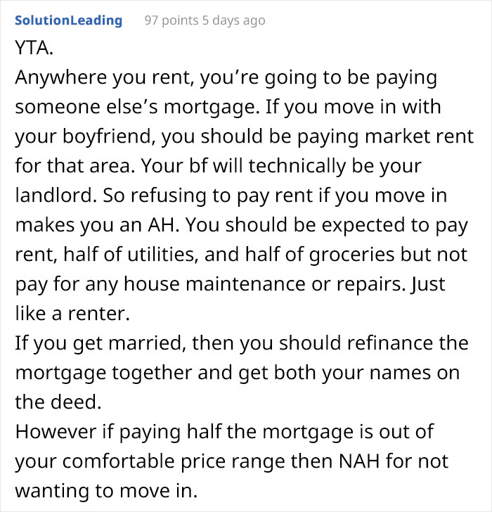 Guy Is Shocked At How Much His Girlfriend Earns, Wants Her To Pay Half Of His Mortgage After Moving In Guy Is Shocked At How Much His Girlfriend Earns, Wants Her To Pay Half Of His Mortgage After Moving In