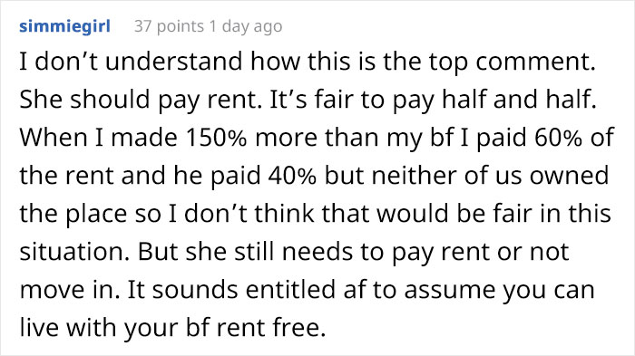 Guy Is Shocked At How Much His Girlfriend Earns, Wants Her To Pay Half Of His Mortgage After Moving In Guy Is Shocked At How Much His Girlfriend Earns, Wants Her To Pay Half Of His Mortgage After Moving In