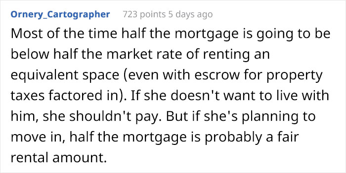 Guy Is Shocked At How Much His Girlfriend Earns, Wants Her To Pay Half Of His Mortgage After Moving In Guy Is Shocked At How Much His Girlfriend Earns, Wants Her To Pay Half Of His Mortgage After Moving In