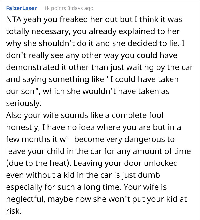 Irresponsible Wife Keeps Leaving Her Son Alone In An Unlocked Car, Husband Takes Him Away While She's In A Gas Station To Teach Her A Lesson