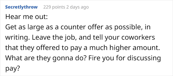 Guy Gets A Higher Paying Job, Old Company Expects To Keep Him By Offering Less Money