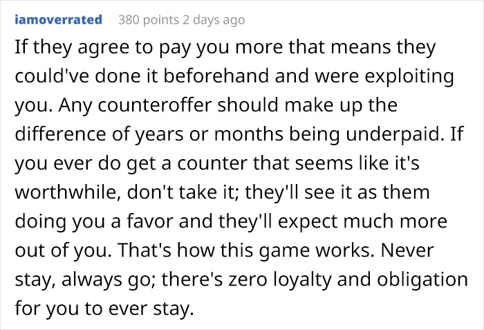 Guy Gets A Higher Paying Job, Old Company Expects To Keep Him By Offering Less Money Guy Gets A Higher Paying Job, Old Company Expects To Keep Him By Offering Less Money