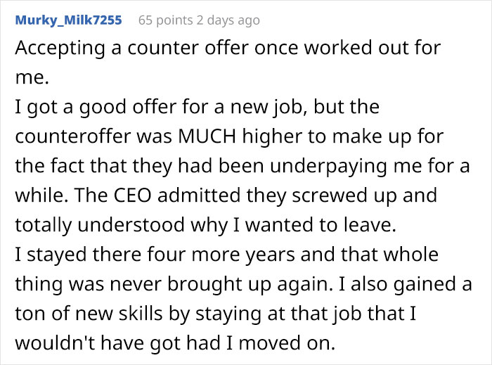 Guy Gets A Higher Paying Job, Old Company Expects To Keep Him By Offering Less Money
