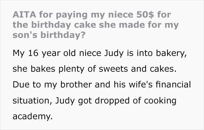 ‘She Was Heartbroken’: Parents Got Mad At The Relative Who Gave A 16 Y.O. $50 For The Cake She Baked ‘She Was Heartbroken’: Parents Got Mad At The Relative Who Gave A 16 Y.O. $50 For The Cake She Baked
