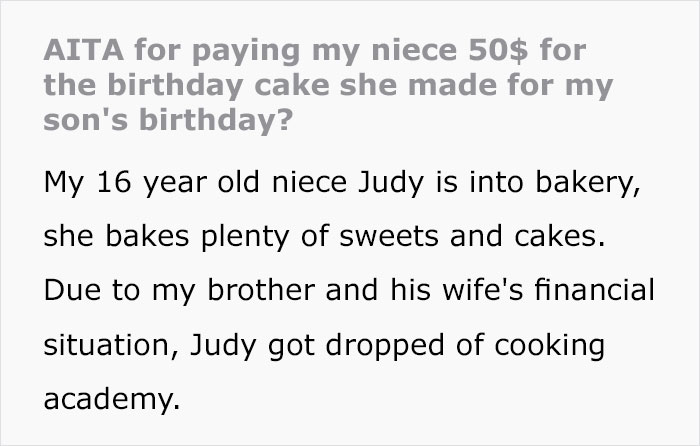 'She was heartbroken': Parents angry at relative who gave 16 YO $50 for cake she baked.
