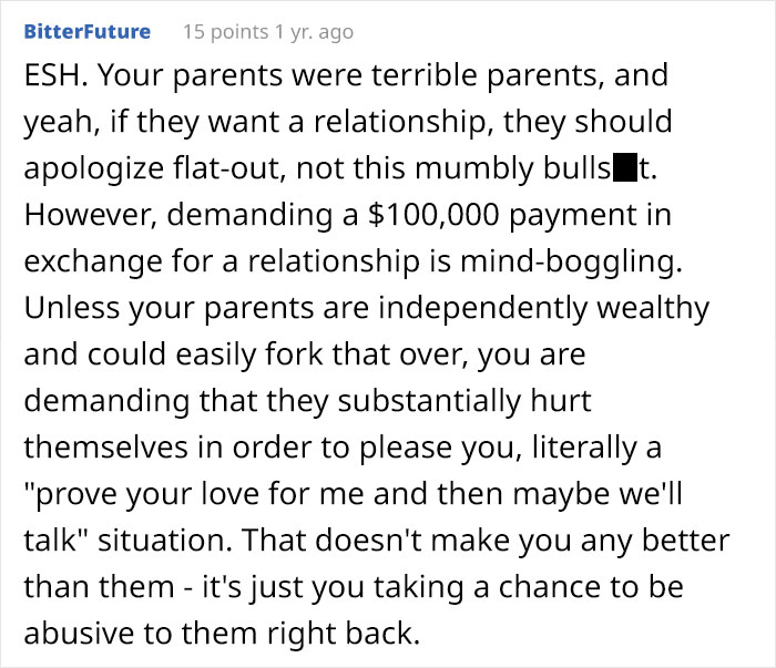 After Trying To Stop Their Only Daughter From Attending College, Parents Are Met With A Pricey Ultimatum When Asked To Be Forgiven Years Later