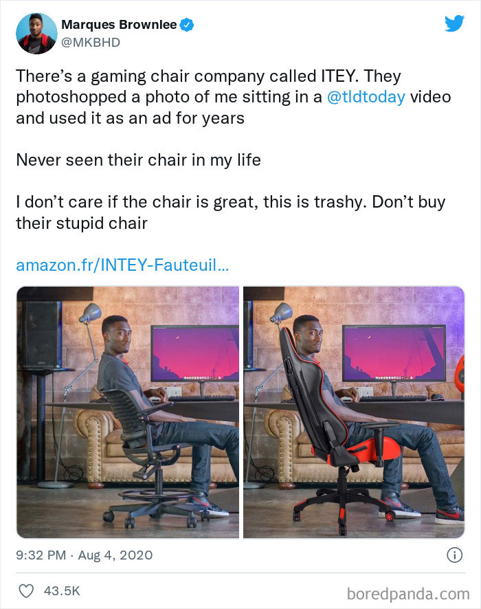 Youtuber Mkbhd Calls Out Chair Company, That Photoshopped Him On Their Ad Against His Will