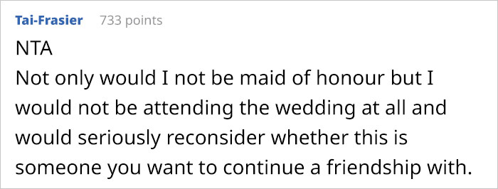 Woman Gets Labeled A Jerk For Refusing To Attend Friend’s Wedding After Her Fiance Is Not Invited Woman Gets Labeled A Jerk For Refusing To Attend Friend’s Wedding After Her Fiance Is Not Invited