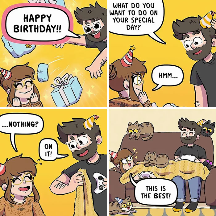 Artist Hilariously Illustrates Everyday Life With Her Fiancé And Their Four Cats, And We Can’t Get Enough (30 New Pics)