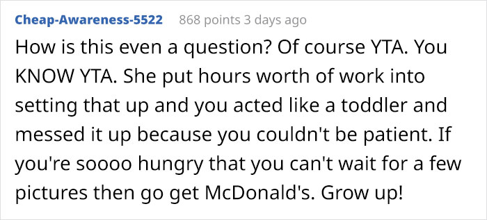Petty Husband Annoyed That His Wife Always Takes Photos Of The Food She Makes, Ruins It To Prove A Point Petty Husband Annoyed That His Wife Always Takes Photos Of The Food She Makes, Ruins It To Prove A Point