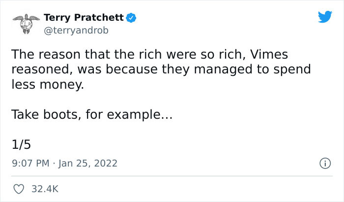 "The Reason That The Rich Were So Rich": Someone Tells A Story About "Boots" To Show How Expensive It Is To Be Poor "The Reason That The Rich Were So Rich": Someone Tells A Story About "Boots" To Show How Expensive It Is To Be Poor