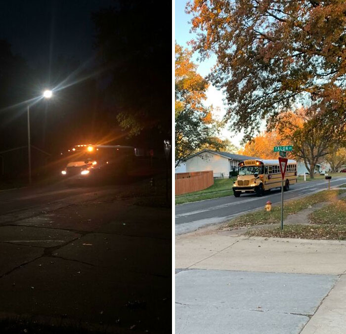My Bus Stop Before And After Daylight Savings