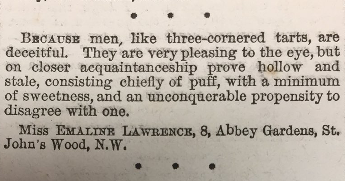 Victorian Magazine Asked Spinsters Why They Were Single And The Answers Are Hilariously Savage - Vimarsana News