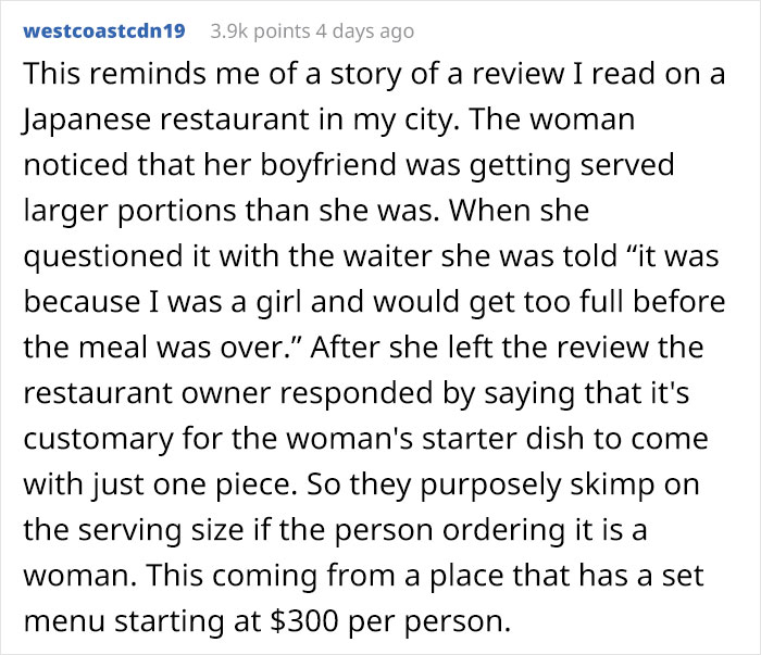 waiter wants "protect" Women's slim body, order exchange for chicken