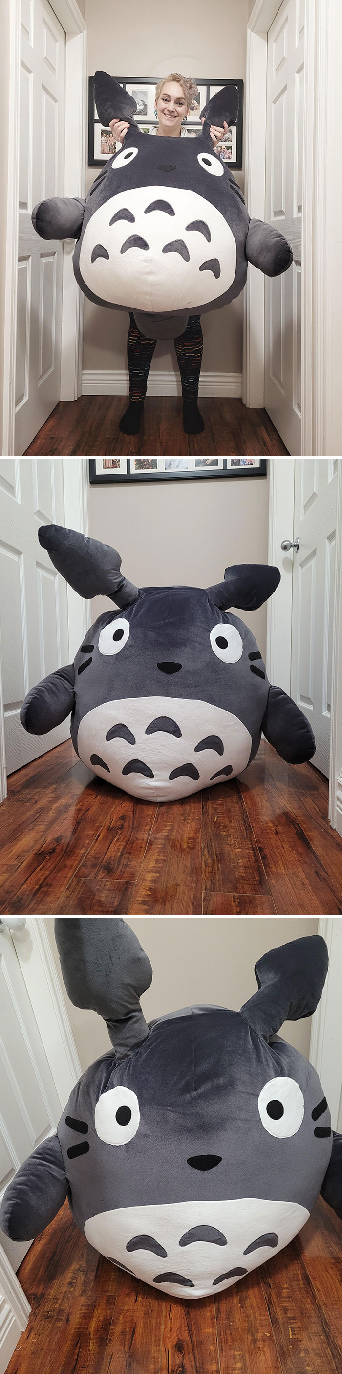 I Made My 5-Year-Old Daughter A Giant Totoro For Xmas From A Free 8" Pattern I Printed At 380%. He Took 10h