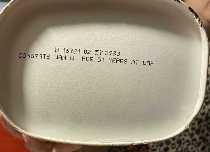 Our Ice Cream Had No Expiration Date Because They Congratulated A Long Tenured Employee
