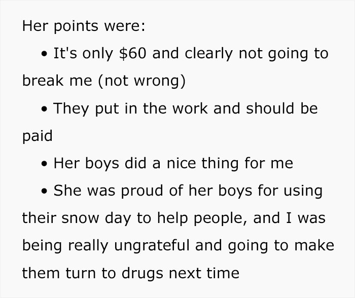 “Am I Wrong For Not Paying The Kids That Shoveled My Driveway?” “Am I Wrong For Not Paying The Kids That Shoveled My Driveway?”