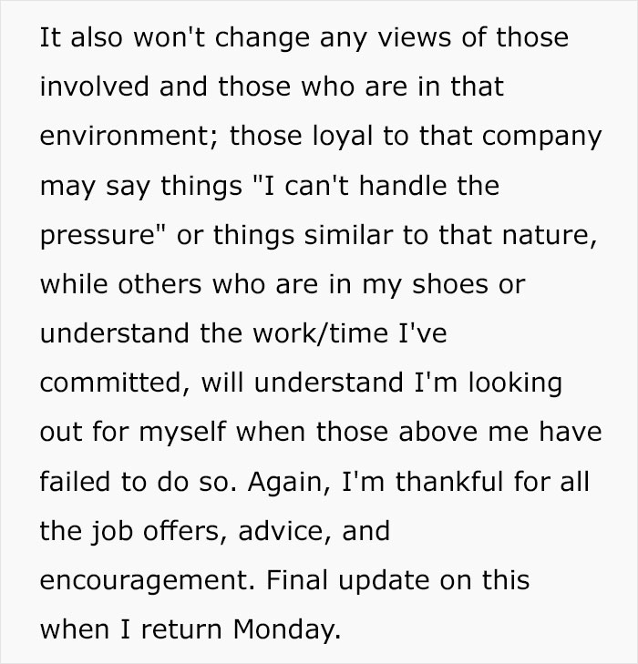 Employee Is Pushed Over The Line After Boss Berates Them For Being Late On Their Day Off Employee Is Pushed Over The Line After Boss Berates Them For Being Late On Their Day Off