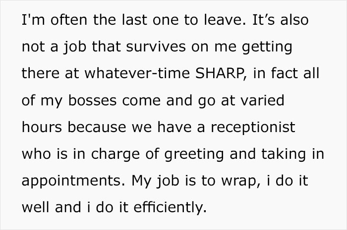 Employee Is Pushed Over The Line After Boss Berates Them For Being Late On Their Day Off Employee Is Pushed Over The Line After Boss Berates Them For Being Late On Their Day Off
