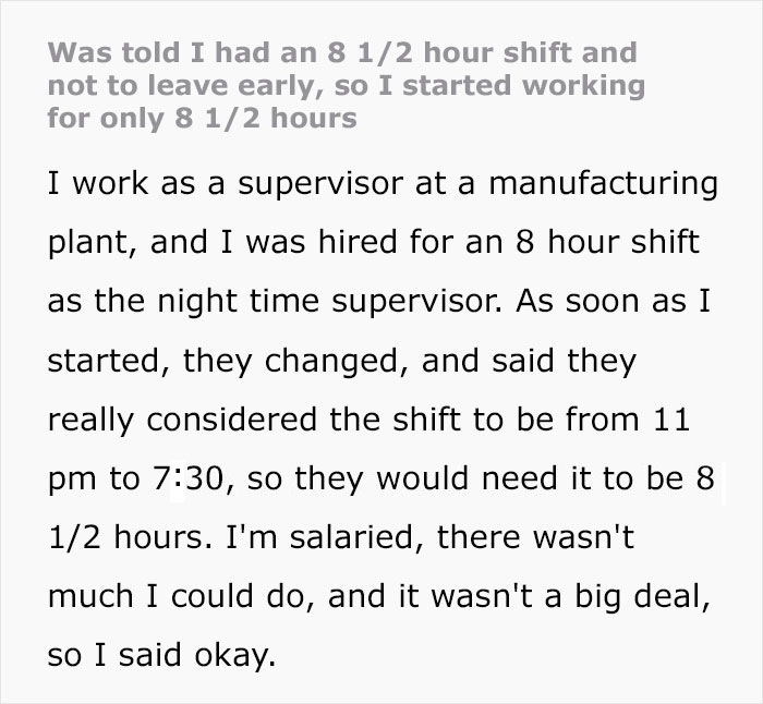 Employee Maliciously Complies To Work Only His 8 1/2 Hours, Makes The Company Lose $85k Per Year