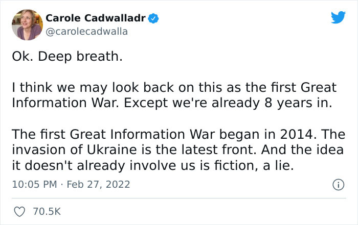 Person Starts An Important Thread About "The Great Information War" So That People Would Know About It