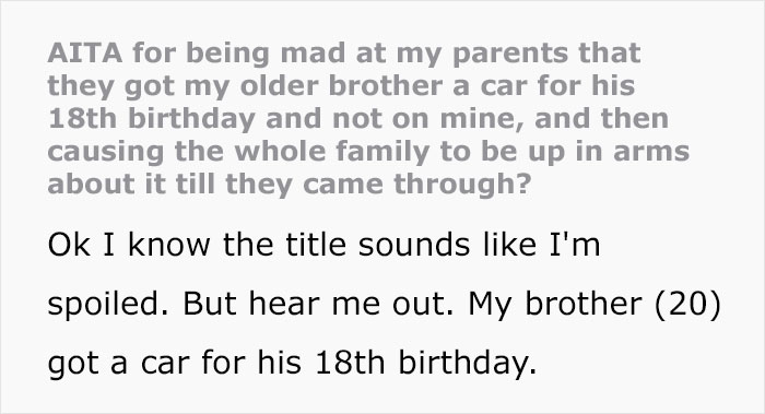 Family Drama Ensues As These Parents Gifted Their Older Son A Car On His 18th Birthday But Disappointed The Younger One When He Turned 18 Family Drama Ensues As These Parents Gifted Their Older Son A Car On His 18th Birthday But Disappointed The Younger One When He Turned 18