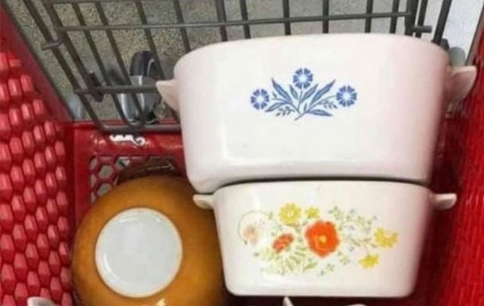 A Lady Who Always Grabs Vintage Casserole Dishes At Thrift Stores Or Yard Sales And Uses Them When She Brings A Meal To Someone!