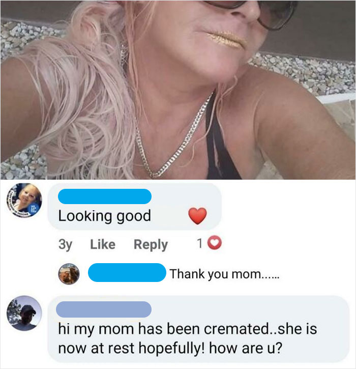 Sorry About Your Mom...? Found This On A Facebook Profile Pic. No Caption, No Other Comments, Just This Kind Offering Of Unsolicited Info