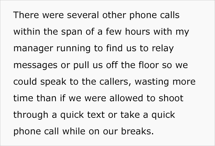 Manager Bans Mobile Phones During Work Hours, Insists All Calls Go Through Her, Staff Maliciously Complies Manager Bans Mobile Phones During Work Hours, Insists All Calls Go Through Her, Staff Maliciously Complies