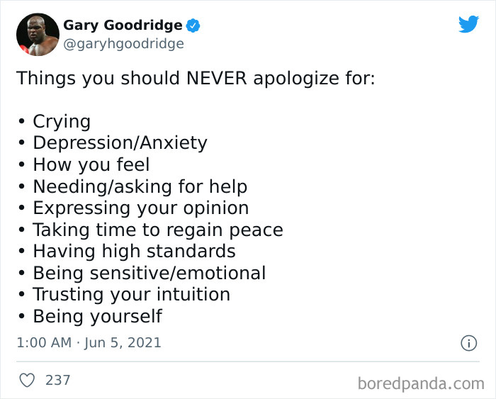 I Won’t Be Apologizing For Any Of These Things In 2022. Thanks For Coming To My Ted Talk. - @tanner_hamilton22
.
.
.
.
.
.
#anxiety #anxietyawareness #anxietyrelief #anxietysupport #anxiouslittlemonsters #depressionhelp #depressionawareness #asafeplaceinsideyourhead #iwillnotbeapologizing #thanksforlistening #youareenough #youarenotalone #youarebeatiful