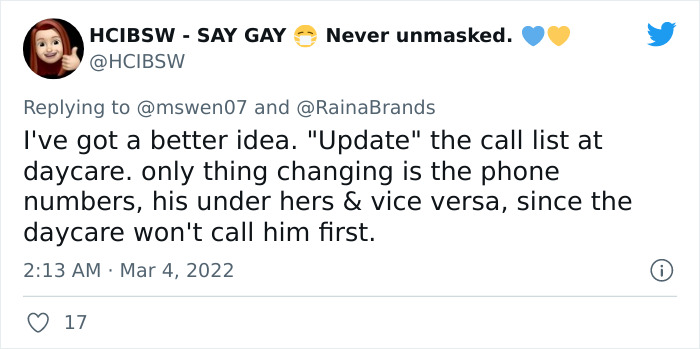 Daycare Keeps Calling The Mom Instead Of The Dad When They Need Something, So She Calls Them Out Daycare Keeps Calling The Mom Instead Of The Dad When They Need Something, So She Calls Them Out