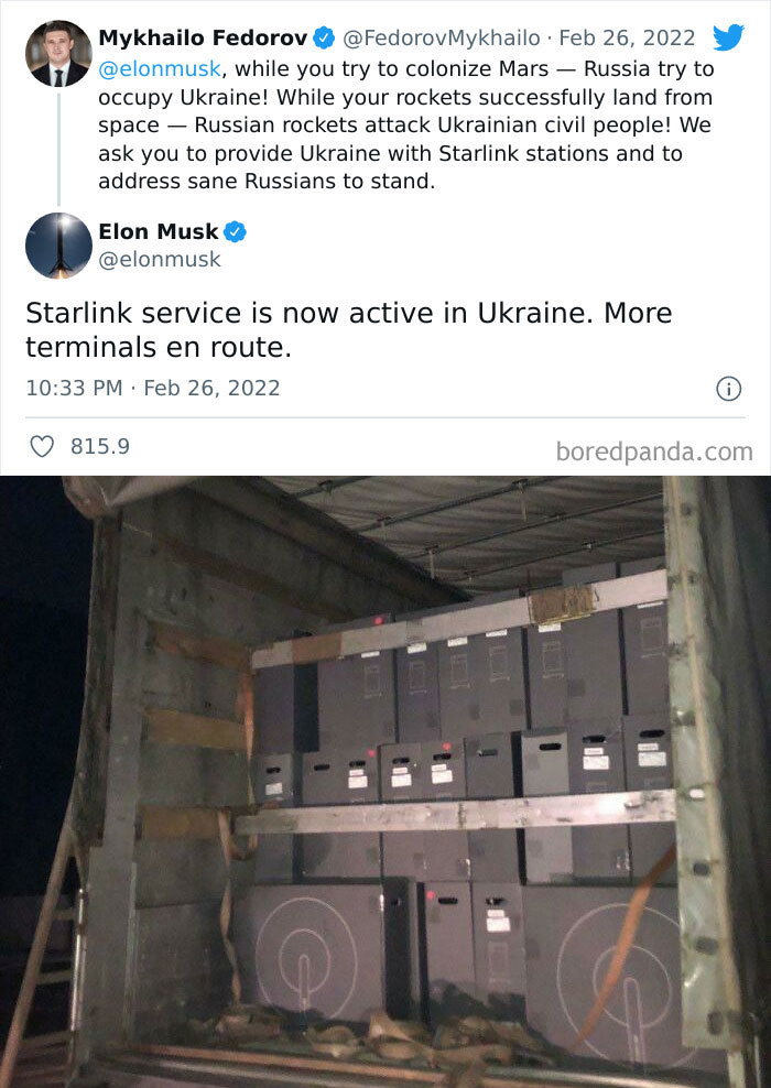 Ukraine's Official Twitter Account Thanks Elon Musk For Satellite Internet Amid Russian Invasion