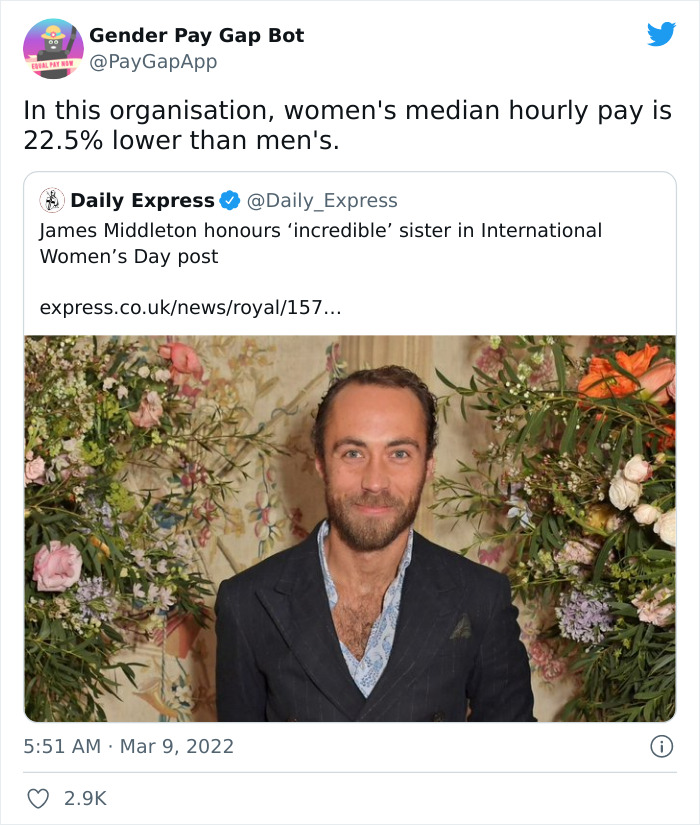 16 Companies That Posted A Celebratory Tweet For Women’s Day And Got Roasted By This Gender Pay Gap Bot 16 Companies That Posted A Celebratory Tweet For Women’s Day And Got Roasted By This Gender Pay Gap Bot