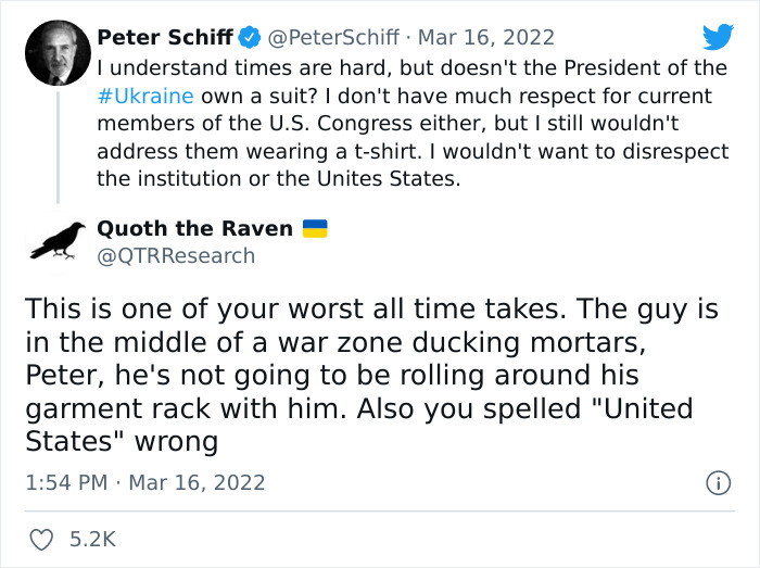Man Is Upset The President Of Ukraine Didn't Wear A Suit When Addressing The US Congress, Voices It On Twitter, Gets A Major Reality Check Man Is Upset The President Of Ukraine Didn't Wear A Suit When Addressing The US Congress, Voices It On Twitter, Gets A Major Reality Check