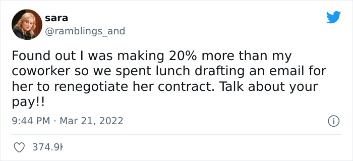Person Tweets How They Helped Coworker Renegotiate Their Contract After Finding Out They Earn 20% Less, Sparks Debates On Twitter Person Tweets How They Helped Coworker Renegotiate Their Contract After Finding Out They Earn 20% Less, Sparks Debates On Twitter