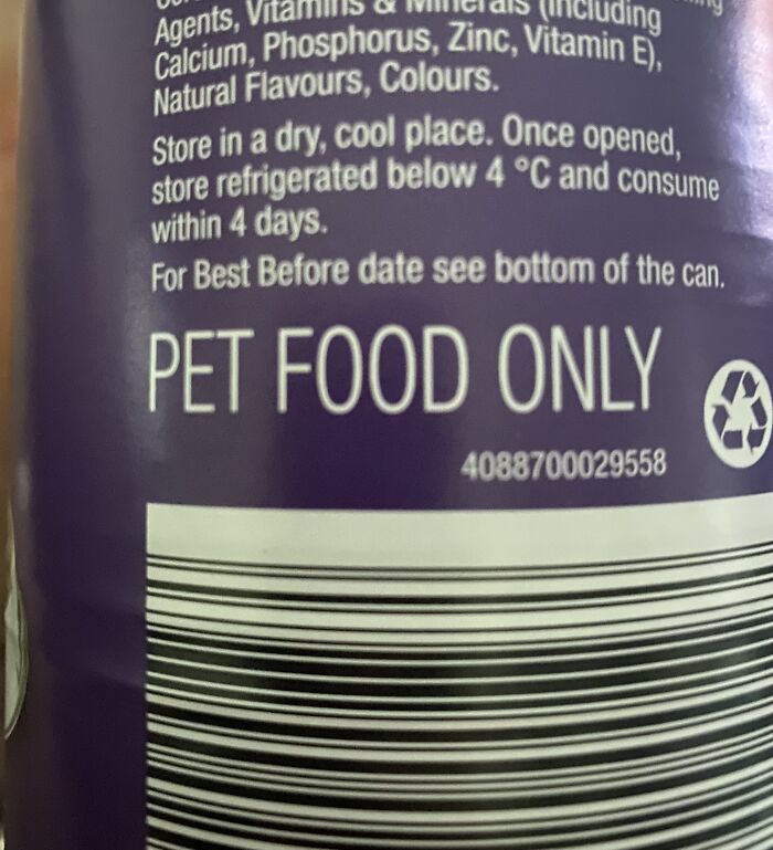 When This Is Put On A Can Of Dog's Food It Makes Me Wonder How Many People Have Tried It