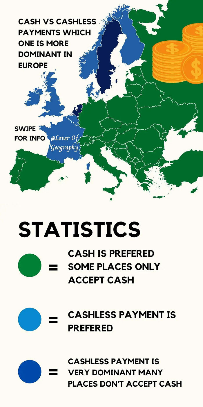 This Post Shows The Current Payment Situation In Europe Cash vs. Cashless Or Basically Card/Mobile Payment