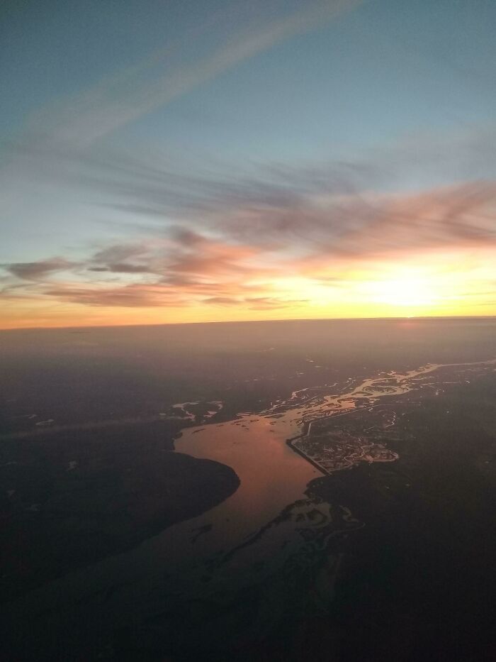 Sunset Near Kyiv, Ukraine. I Took This Photo From The Plane During A Trip There