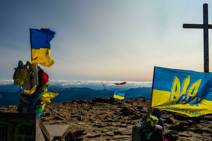 At The Top Of Mount Hoverla. Very Windy And Cold, But Still Incredibly Beautiful