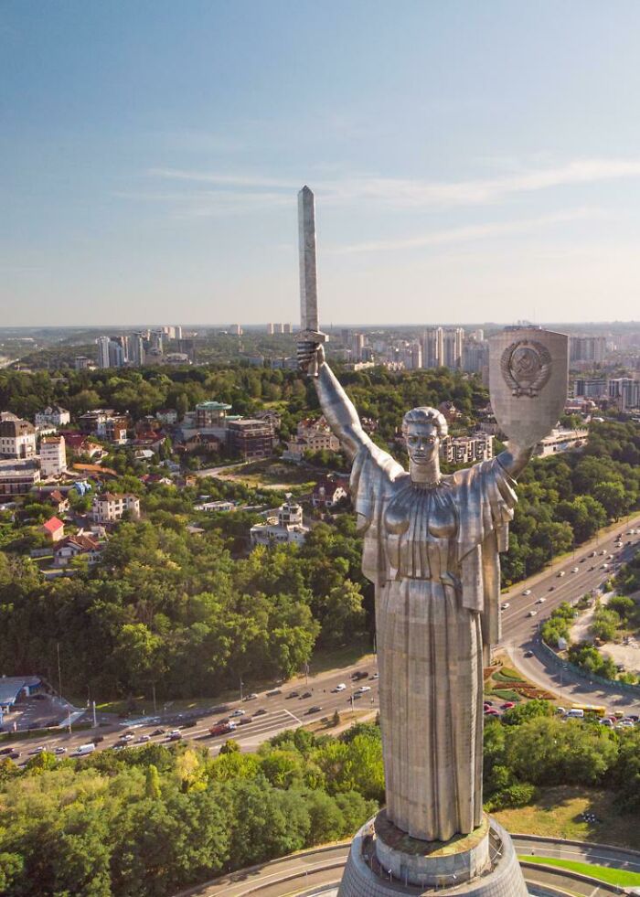 Motherland Monument On The Top Of Hill In Kyiv, Ukraine
